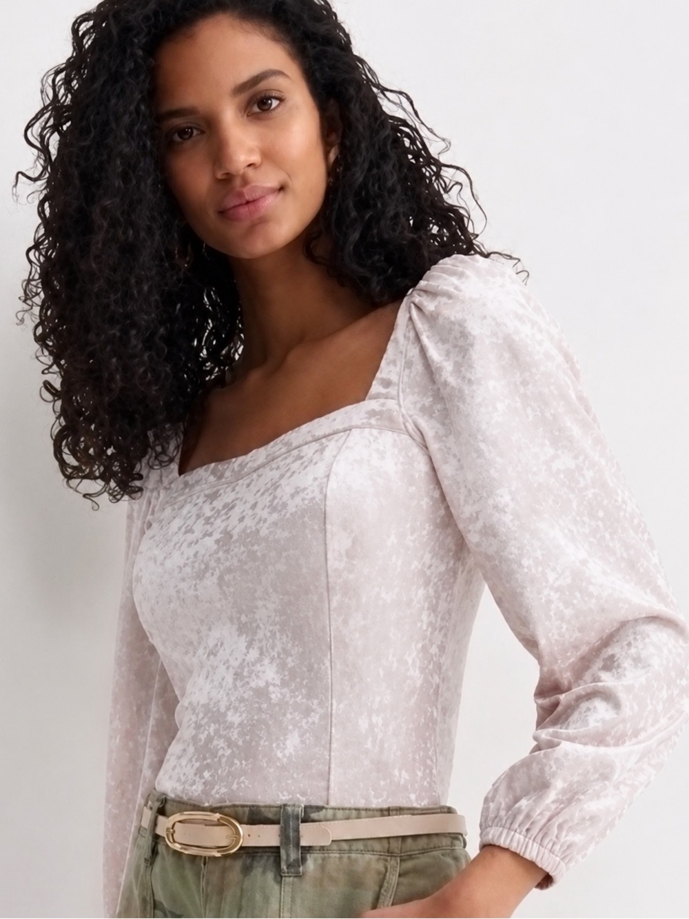 NWT Antropologie Jessima Fitted Elegant Velvet Long Sleeve Top, L